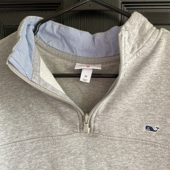 Vineyard Vines Target Heather Gray 1/4 Zip Pullover Sweatshirt Size Medium - Picture 4 of 6